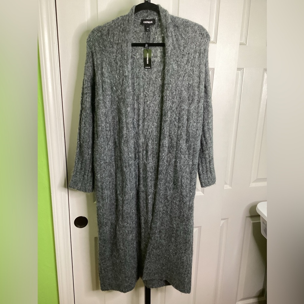 Express Dark Gray Cardigan Duster, size XS